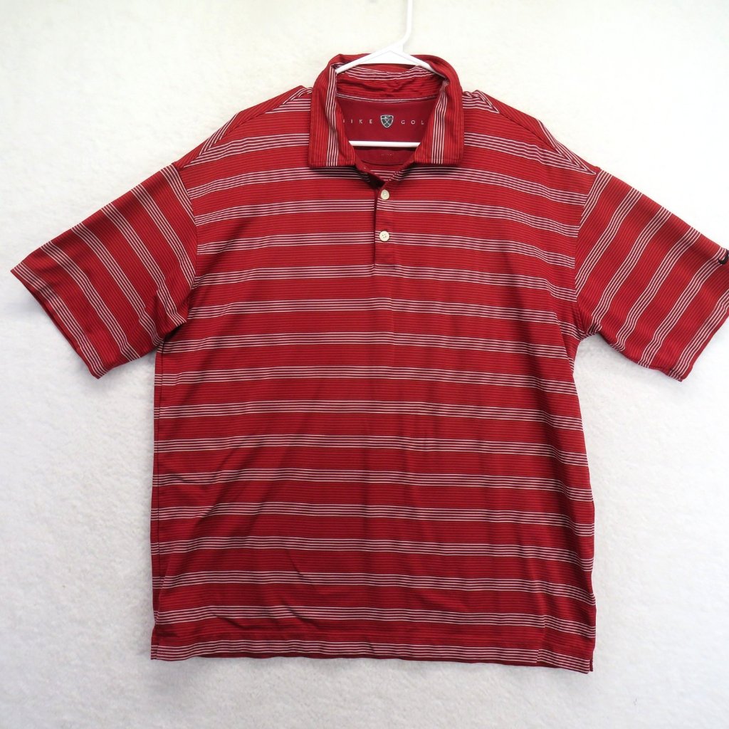 Nike Golf Polo Shirt Mens Xl Striped Performance Stretch Swoosh